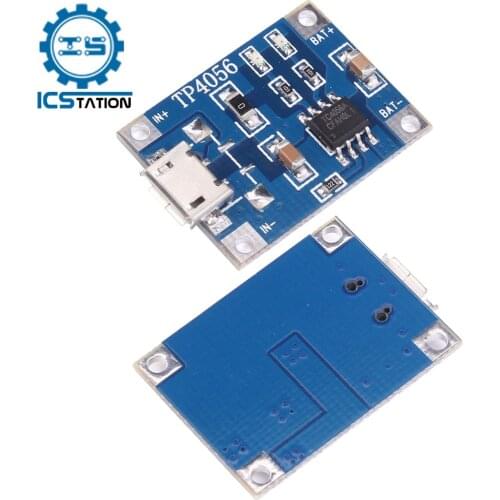 10Pcs TP4056 5V 1A Micro USB 18650 Lithium Battery Charging Board Charger Module With Protection Dual Functions