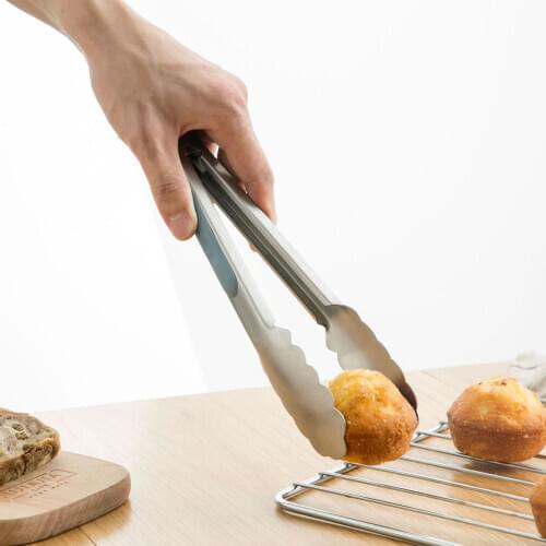 Stainless Steel Food Clip Barbecue Steak Clip Barbecue Frying Tool Kitchen Food Bread Clip 1PC Random Color