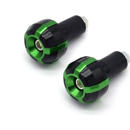Green CNC Aluminum motorcycle Grips Bar Ends Plugs Motorbike Handle Bar End Weight Motocross Sliders For 22mm 7/8'' Handlebar