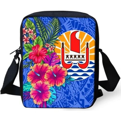 Women Messenger Plumeria Teenagers Tote Bag French Polynesia Shoulder Bag Frangipani Children Coin Phone Crossbody Bag Mochila