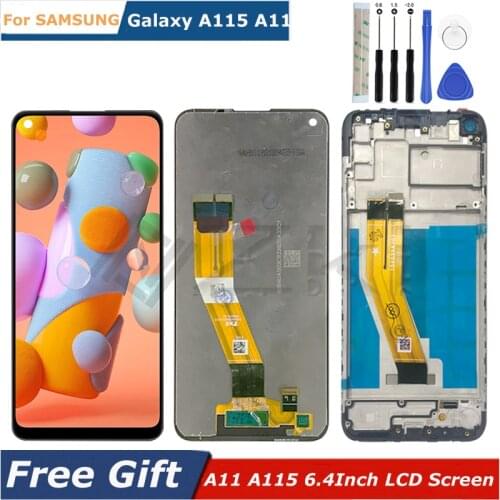 For Samsung Galaxy A11 LCD Display Touch Screen Assembly 6.4 Inch A115 A115F/DS SM-A115M/DS M115 Frame Replacement A115W A115U