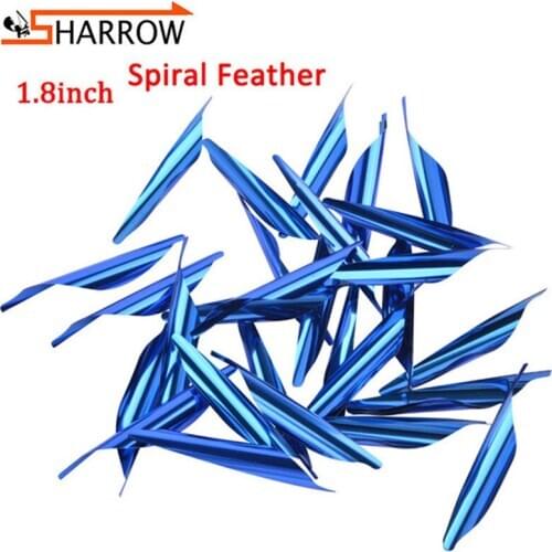1.8inch Spiral Feather Archery Right Wing Vanes Plastic Arrow Feathers 0.1mm Thickness For Bow Shooting Hunting Accessories