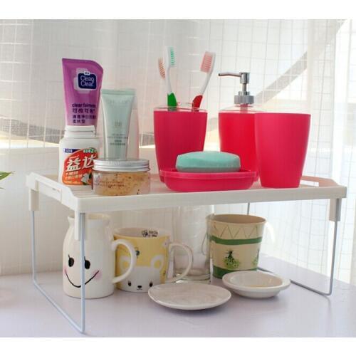1PC Kitchen Storage Rack Plastic Folding Flavoring Shelf Organizer for Kitchen Bathroom Practical Tool OK 0089