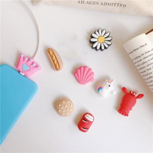 1pc Universal Cartoon Charging Cable Protector Data Line Cord Fracture Prevention Protective Case Portable Cable Winder Cover