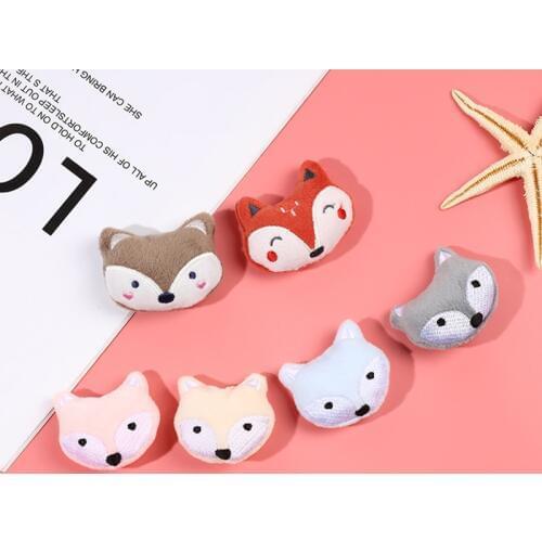 10pcs/lot DIY plush cartoon Cute fox Patches Appliques For Children bag Decoration DIY Hair clip accessories