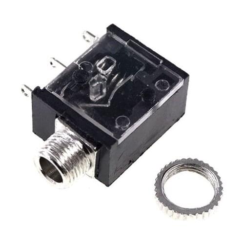 100Pcs Screw Phone Jack 3.5MM 3 Pin Mono Channel Socket 2 Pole Earphone Audio Plug Through Hole Right Angle DC30V 0.5A