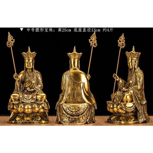 25CM large Jiuhua Ksitigarbha Bodhisattva Buddha figure - Buddhist HOME family efficacious Protection copper Sculpture statue