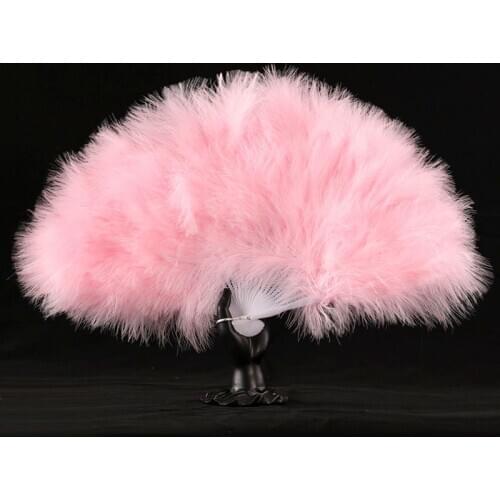 28 Fan Feather Hand Fan Lady Holding Dance Props Goose Feather Fan Party Wedding Home Decoration Handicraft Fan