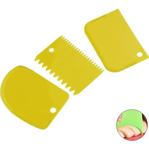 3Pcs/Set Cream Scraper Smoother Irregular Teeth Edge DIY Cake Decorating Fondant Pastry Cutters Kitchen Baking Spatulas Tools