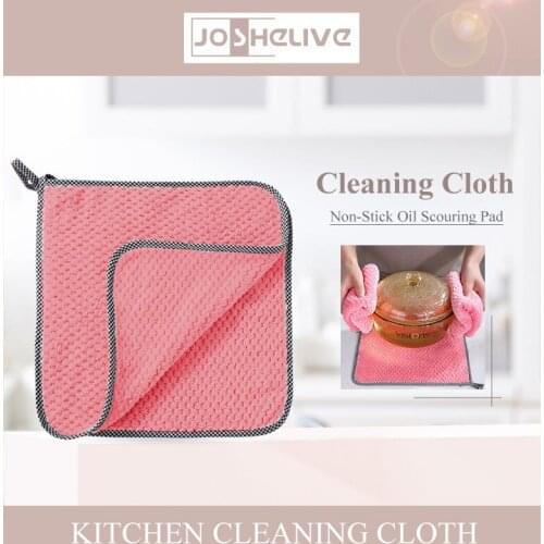 5 Pcscleaning Cloth Non-stick Oil Thickened Absorbent Scrubbing Pad Kitchen Towel Kitchen Tools And Gadgets Household Cleaning