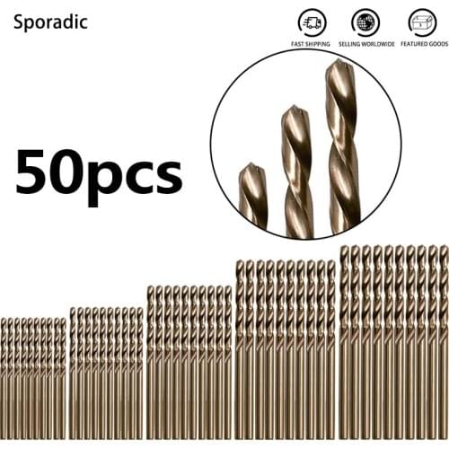 50 Pcs/Set Carpenter Tools Drill Bit Set 1.0-3.0mm Contain Cobalt High Speed Steel Twist Drill Bit Force Power Tools Fitting