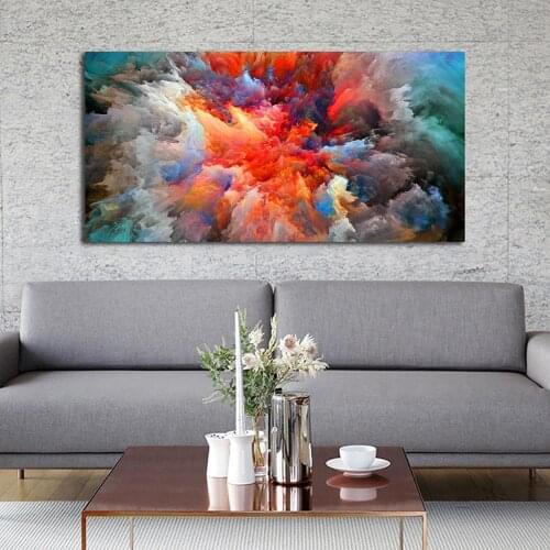 120*60cm Abstract Clouds Decorative Painting Modern Wall Art Poster Colorful Canvas Painting Bathroom Living Room Home Decor