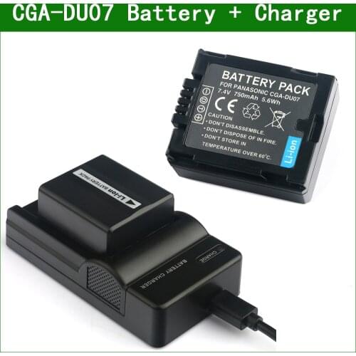 CGA-DU07 DU07 2pc Battery and Charger for Panasonic CGA-DU06 CGR-DU06 NV GS10 GS26 GS27 GS28 GS33 GS35 GS37 GS38 GS50 GS58 GS65