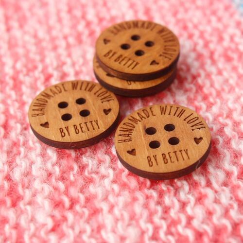 Personalized wooden buttons for knitted and crocheted items, buttons for handmade items, custom wooden buttons (MK003)