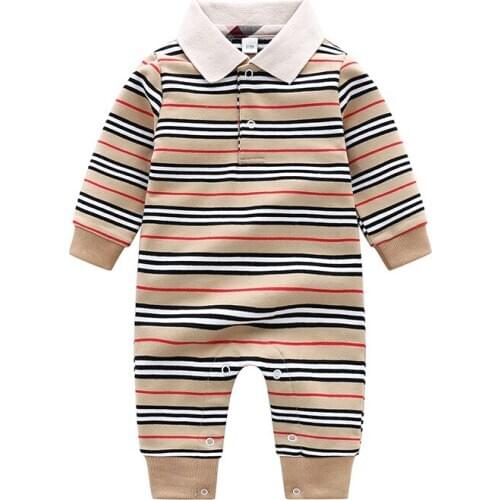 Baby Spring Autumn Clothing Baby Girl Cotton Romper Boy Knitted Ribbed Jumpsuit Newborn Strip Infant Outfit One Piece Jumpsuit
