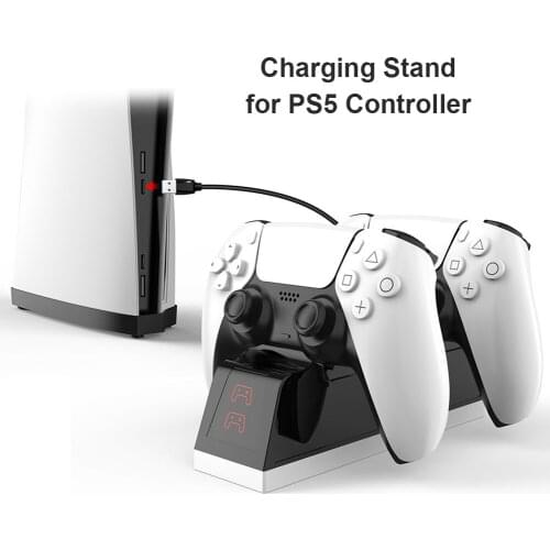 Dual Gamepad Charger Game Joystick Charging Dock for Sony PS5 Wireless Gaming Controller Desktop Power Cradle Station Base