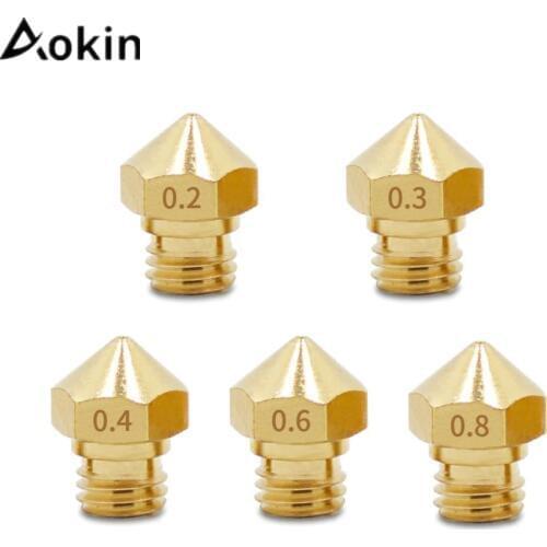 Aokin MK10 Extruder Nozzle For 3D Printer Makerbot 2 0.2mm 0.3mm 0.4mm 0.6mm 0.8mm MK10 Extruder Nozzle For 3D Printer Parts