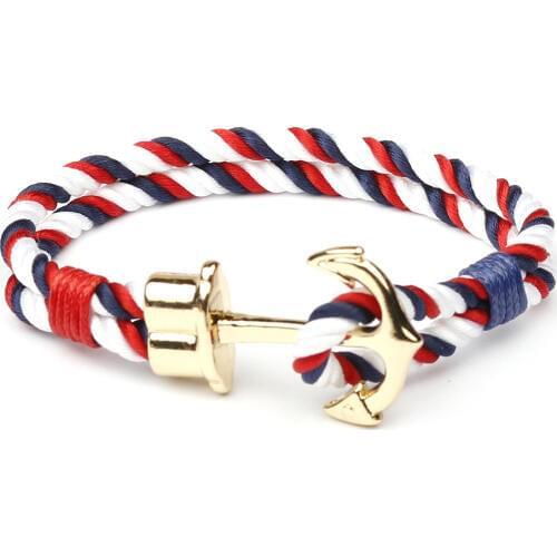 European And Americanvintage Anchor Men And Women Bracelets Fashion Multi-layer Anchor Multi-color Woven Leather Rope Bracelets