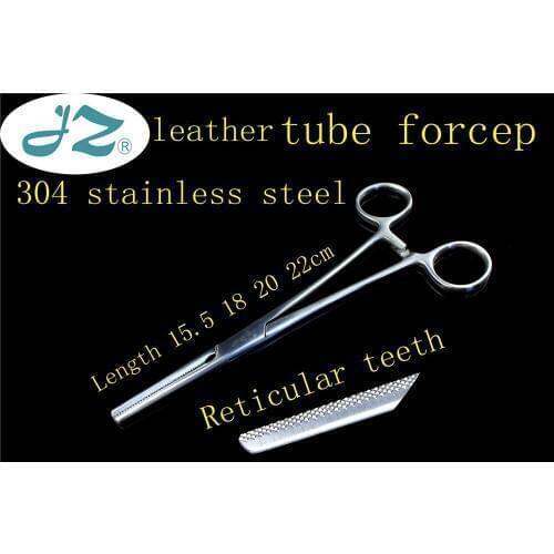JZ medical surgical instrument leather tube forceps transfusion Blood water tube Clamping forceps Reticular teeth Pliers clip