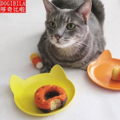Pet ceramic cat bowl cats head plate meal order plate cat snack bowl cat dog food Basin cat feeder kitten dish