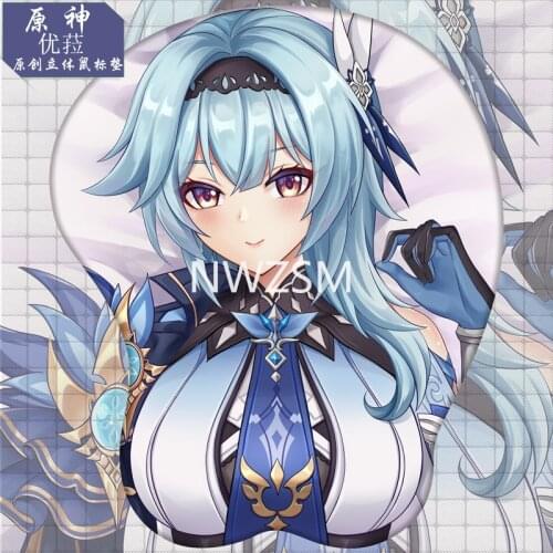 3D Genshin Impact Computer Mouse Pad Stereo Mousepad with Wrist Guard Silicone Wrist Pad Gaming Mouse Mat Eula