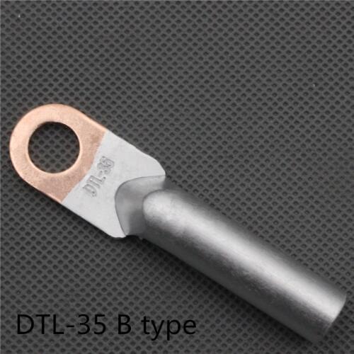 1piece DTL-35 35mm2 Cable Lug Terminal Connector Copper Tone for 10.5mm Dia Bolt Electric power fittingsFactory standard B type