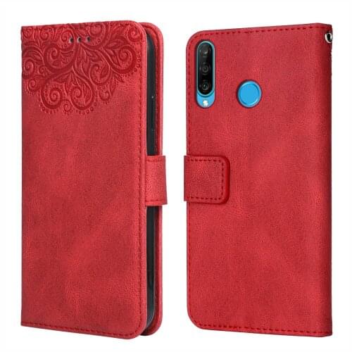 For Huawei P30 Lite New Edition Flower Embossing Case MAR-TL00 Wallet Flip Leather Case for Huawei P30 Lite New Edition Case