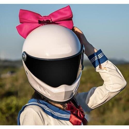 Retro Motorcycle Helmet Red Vintage Moto Braid Motorbike Helmet Personality Full Face Helmet Motocross Riding Scooter Capacete