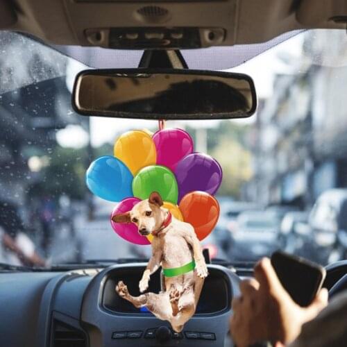 Colorful Balloon Cat Dog Hanging Pendant Animal Pattern Cute Acrylic Car Interior Hanging Widget Ornament for Home Decoration