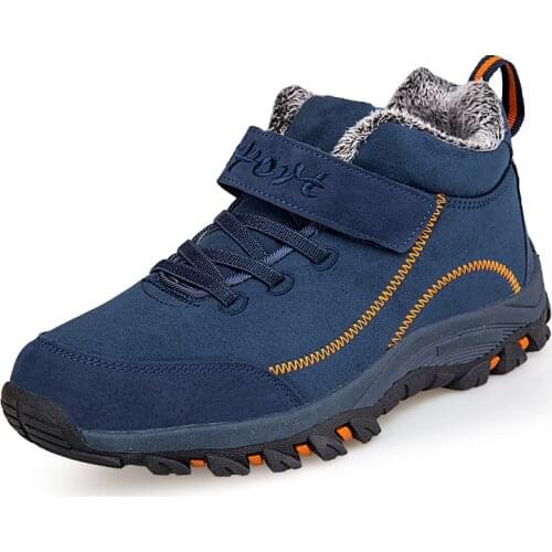 Unisex Winter Plush Warm Outdoor Hiking Shoes Women High Top Comfortable Casual Sneakers Men Non-slip Ankle Trekking Work Boots