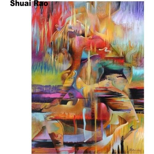 Round diamond mosaic"Abstract colorful lassie"diamond painting Cross Stitch Embroidery Rhinestones coloring by numbers Portrait