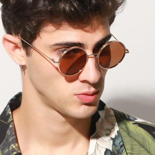 HKNA Retro Round Sunglasses Men High Quality Metal Sunglasses Women 2021 Luxury Brand Shades Women Vintage Gafas De Sol Mujer