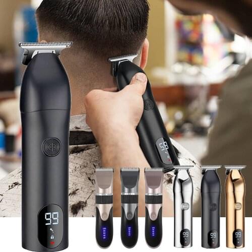 LCD Hair Clipper Professional Hair Trimmer For Men Electric Lawn Mower Beard Trimmer USB Rechargeable Hair Cutting Machine