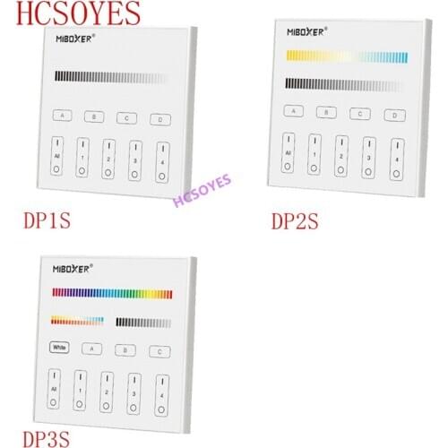 Miboxer DP1S/DP2S/DP3S DALI 86 touch panel single color/CCT/RGB/RGBW/RGB+CCT smart led dimmer controller for led lamps