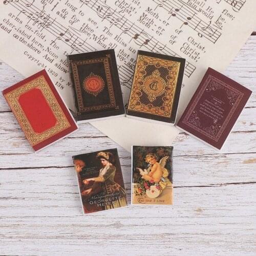 6Pcs/set 1/12 Dollhouse Miniature Book Model Notebook Doll House Furniture Decration Accessories Toy