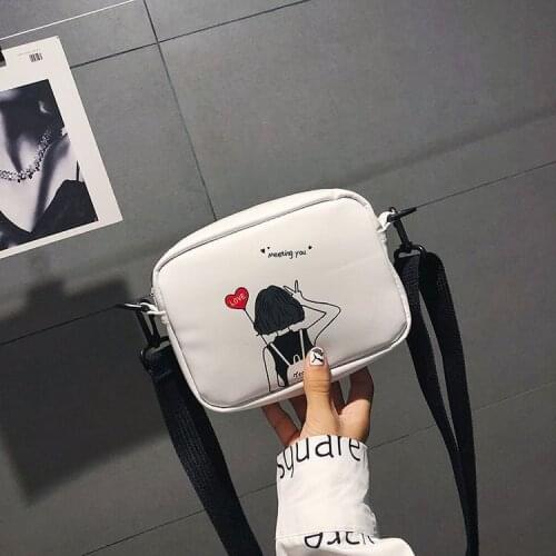 10Pcs/Lot Fashion Ladies Shoulder Bags Printed Girls' Small Square Bags All-match Handbags Student Shoulder Diagonal Bags