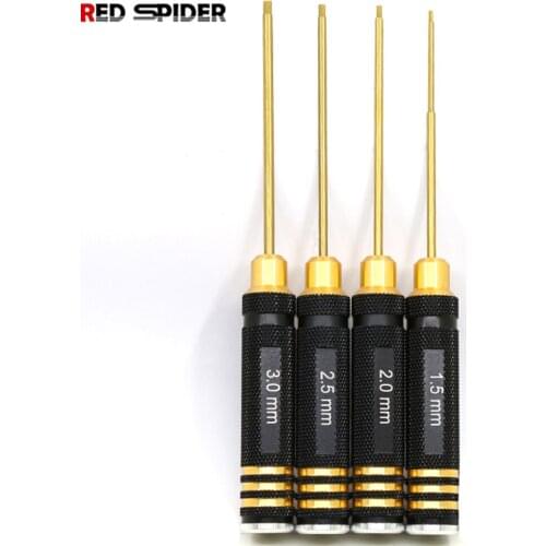 4Pcs/set Titanium Plating 1.5/2/2.5/3mm Hexagon Screwdriver Screw Driver Tool Kit for RC Model Car Boat Airplane