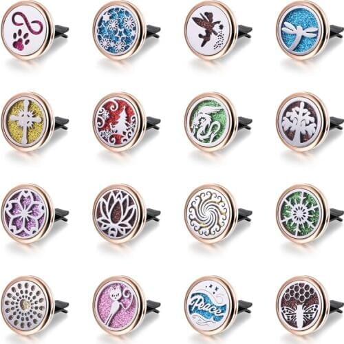 New Aromatherapy Lockets Car Perfume Diffuser 316L Stainless Steel Aroma Essential Oil Diffuser Car Clip Pendant DropShipping