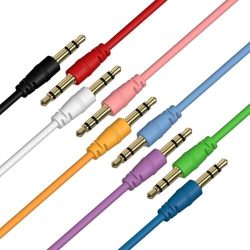 Gift Aux Cable Male to Male Audio Cable colorful Car Audio 3 5mm Jack Plug AUX Cable For Headphone MP3 Disposable cheap 500pcs
