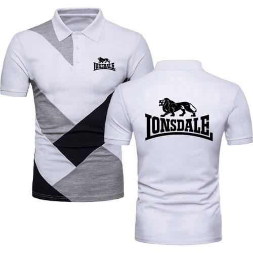 Polo Shirts Casual Sport Mens TShirts Military Style Short-Sleeve Top Tees Lonsdale Logo Topshirts Youth Contrast Color Polo