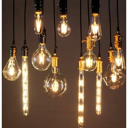 Retro Edison Light Bulb E27 220V 40W ST64 G80 G95 T10 T45 T185 A19 A60 Filament Incandescent Ampoule Bulbs Vintage Edison Lamp