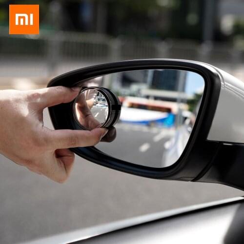 2pcs Xiaomi Car Absorption Test Blind Spot Mirror 360degree Wide Angle Adjustable Rotation Round Car Reversing Mirror Accessorie