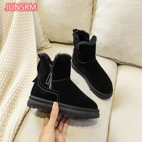 Snow Boots 2021 Autumn and Winter New Leather Middle Tube Warm Womens Snow Boots Womens Cotton Boots Comfortable boots