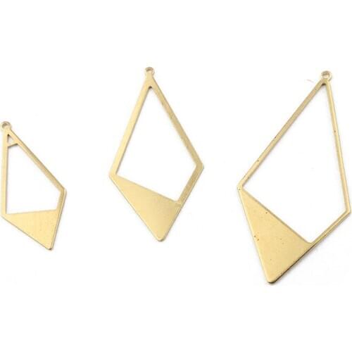 10pcs Charms Open Geometric Pendant Jewelry Raw Brass Diy Earring Necklace Fashion Women Jewelry Making