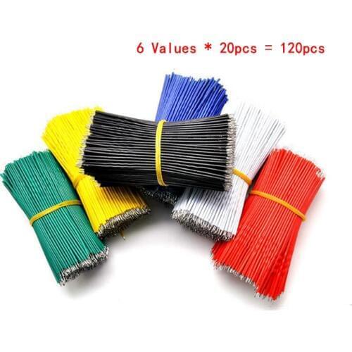 120PCS/set 24AWG Tin-Plated Breadboard PCB Solder Cable 24AWG 8cm Fly Jumper Wire Tin Conductor Wires 1007-24AWG Connector Wire
