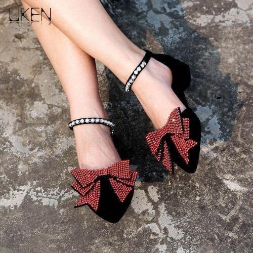 2 Pcs/Pair Luxury Rhinestones Bowknot Charm Anklets Bracelet Shoes Women Accessories Foot Jewelry Anklet Wedding Party UKEN
