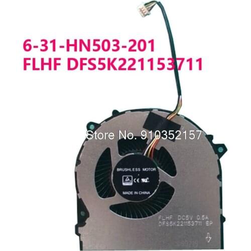 4PIN CPU FAN For CLEVO NH50ED 6-31-HN503-201 FLHF DFS5K221153711 NH50RD NH57ED NH57RD DC5V 0.5A