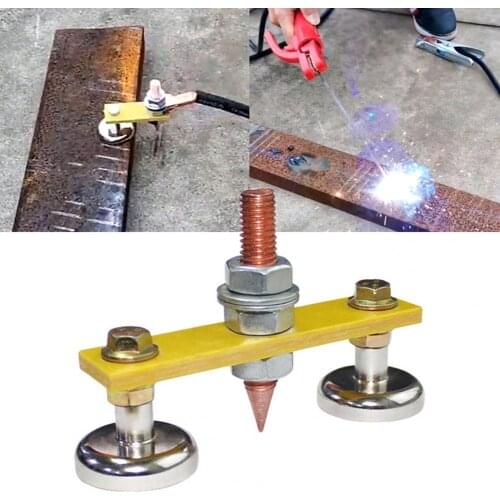 40% Hot Sales!!! Welding Magnet Head Strong Magnet Sturdy Copper Antirust Portable Welding Ground Clamp for Metal Poles