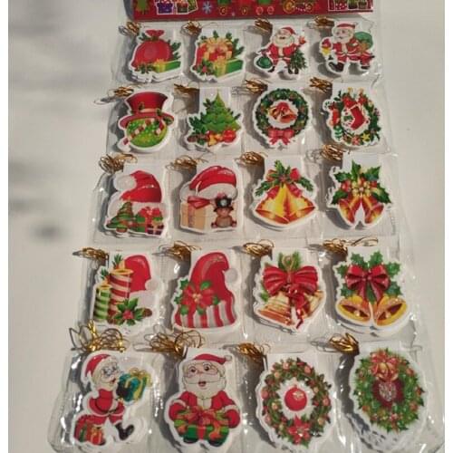 50Pcs wholesale Greeting card Christmas tree Santa hat DIY hand decoration cards Pendant cards decoration Xmas Party 7*8.3CM