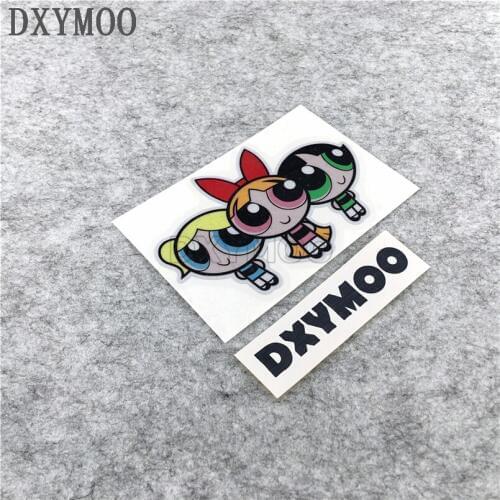 Car Styling Cute Cartoon Police Powerpuff Girls Car Stickers Motorcycle Bike Decals 10.5x7cm